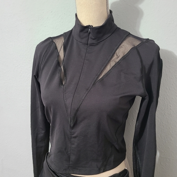 MICHI Long Sleeve Half Zip Up Black Pullover‎ Jacket Athletic Wear Mesh Size Med - Picture 3 of 8